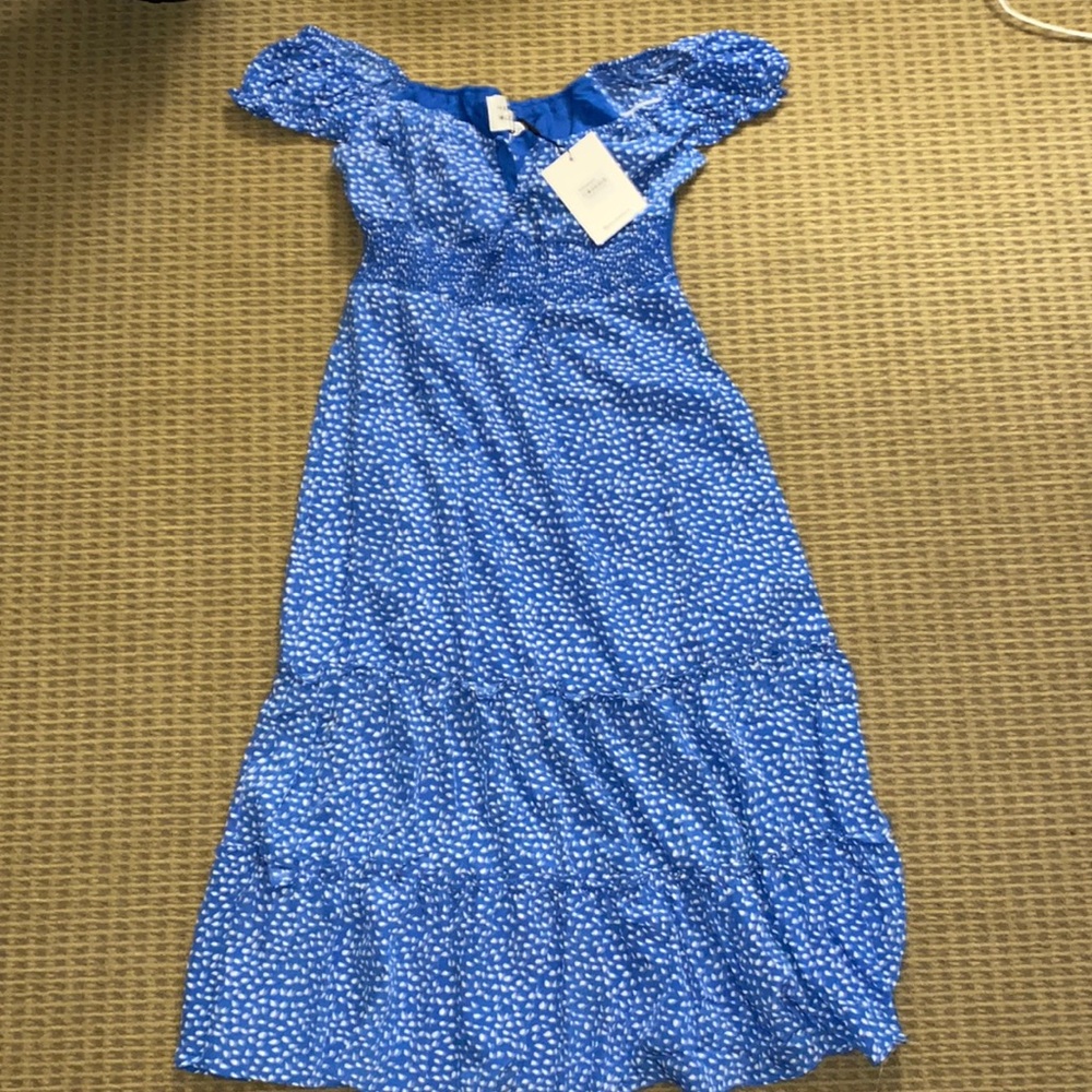 Hello Molly Blue and White Midi Dress